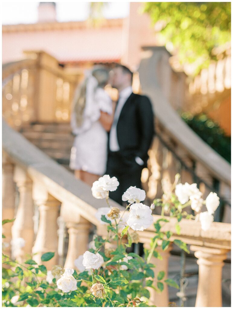 Bride and groom in Rancho Sante Fe by Lisa Riley Photography.
