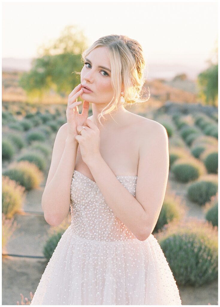Wedding styled shoot photographed by Lisa Riley at Fork and Plow Lavender Fields.
